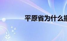 平原省为什么撤销（平原省）