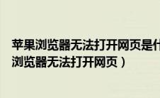 苹果浏览器无法打开网页是什么原因别人的可以打开（苹果浏览器无法打开网页）