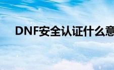 DNF安全认证什么意思（dnf安全认证）