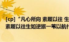 [cp]“凡心所向 素履以往 生如逆旅 一苇以航”（凡心所向素履以往生如逆旅一苇以航什么意思）