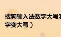 搜狗输入法数字大写怎么设置（搜狗输入法数字变大写）