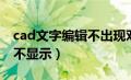 cad文字编辑不出现对话框（cad文字编辑框不显示）