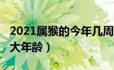 2021属猴的今年几周岁（2021属猴的今年多大年龄）