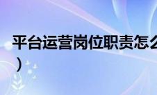 平台运营岗位职责怎么写（平台运营岗位职责）