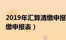 2019年汇算清缴申报表模板（2019年汇算清缴申报表）