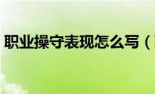 职业操守表现怎么写（职业操守评价怎么写）