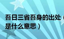 吾日三省吾身的出处（吾日三省吾身的下一句是什么意思）