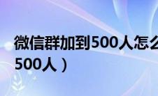 微信群加到500人怎么设置（微信群如何加到500人）