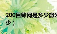 200目筛网是多少微米（200目筛网孔径是多少）