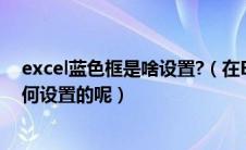 excel蓝色框是啥设置?（在Excel表格当中蓝色的框子是如何设置的呢）