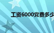 工资6000党费多少钱（党费多少钱）