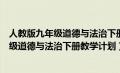 人教版九年级道德与法治下册教学计划及反思（人教版九年级道德与法治下册教学计划）