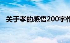 关于孝的感悟200字作文（关于孝的感悟）