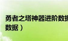 勇者之塔神器进阶数据表（勇者之塔神器进阶数据）