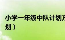 小学一年级中队计划方案（小学一年级中队计划）