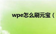 wpe怎么刷元宝（wpe刷元宝教程）