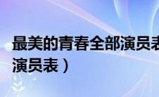 最美的青春全部演员表图片（最美的青春全部演员表）