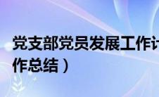 党支部党员发展工作计划（党支部党员发展工作总结）