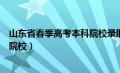 山东省春季高考本科院校录取分数线（山东省春季高考本科院校）