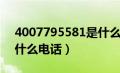 4007795581是什么电话（4007795559是什么电话）