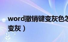 word撤销键变灰色怎么恢复（word撤销键变灰）