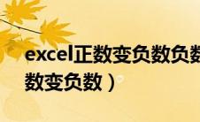 excel正数变负数负数变正数（excel如何正数变负数）