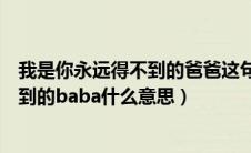 我是你永远得不到的爸爸这句话怎样来的（我是你永远得不到的baba什么意思）