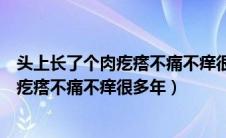 头上长了个肉疙瘩不痛不痒很多年了怎么办（头上长了个肉疙瘩不痛不痒很多年）