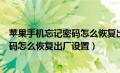 苹果手机忘记密码怎么恢复出厂设置里面（苹果手机忘记密码怎么恢复出厂设置）