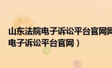 山东法院电子诉讼平台官网网的案件怎么打不开（山东法院电子诉讼平台官网）