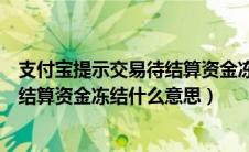 支付宝提示交易待结算资金冻结是什么意思（支付宝交易待结算资金冻结什么意思）