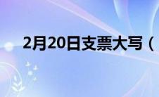 2月20日支票大写（2月28日支票大写）