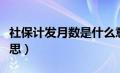 社保计发月数是什么意思（计发月数是什么意思）