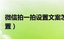 微信拍一拍设置文案怎么设置（微信拍一拍设置）