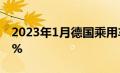 2023年1月德国乘用车注册量同比下滑了2.6%