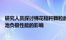 研究人员探讨棉花秸秆颗粒的大小对生物炭结构和锂离子电池负极性能的影响