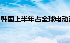 韩国上半年占全球电动汽车电池市场三分之一