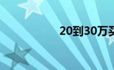 20到30万买什么车好