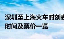 深圳至上海火车时刻表详解：出发时间、到达时间及票价一览